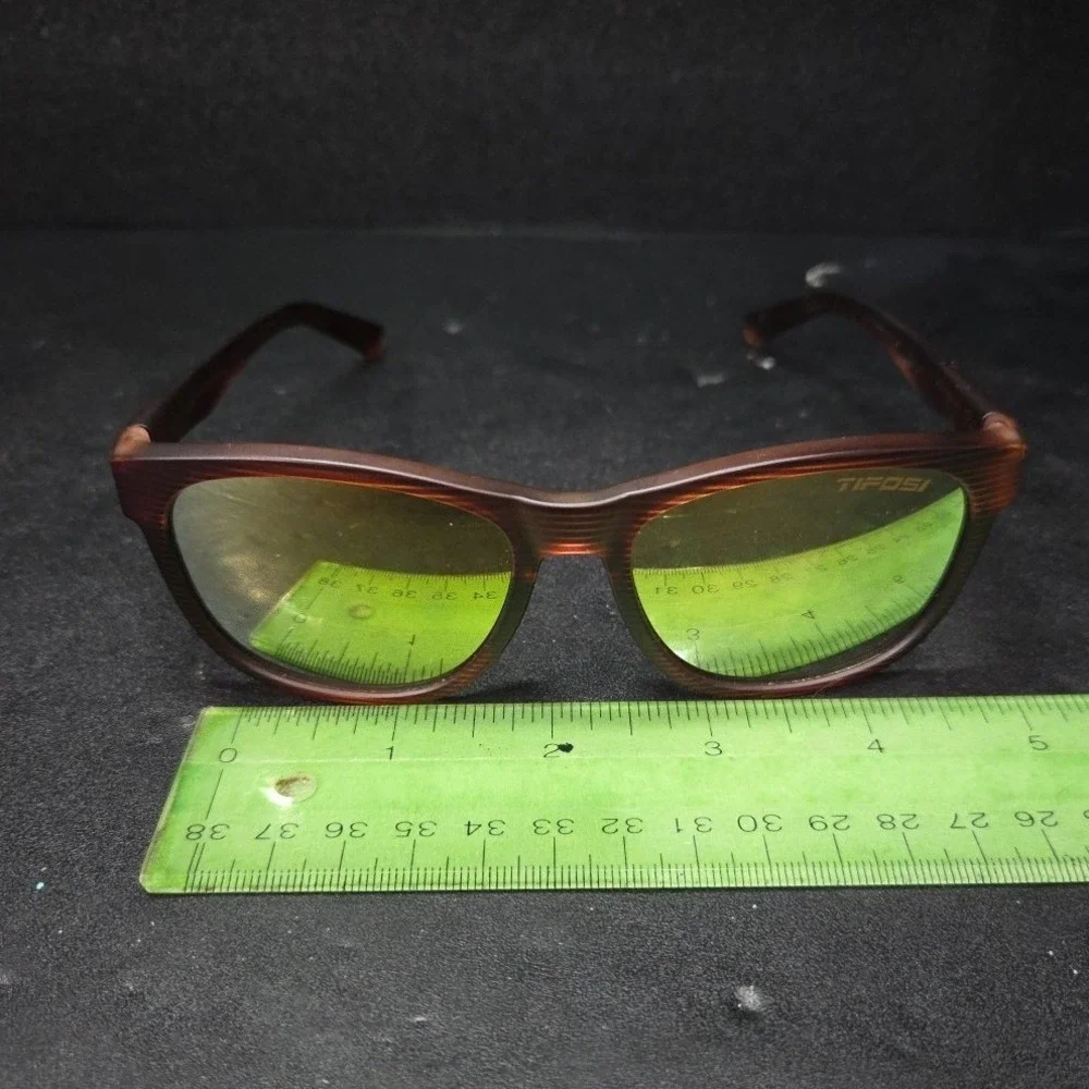Tifosi Swank Sunglasses, Brown Woodgrain Gold Mirror Lens, Men's Sport Lifestyle